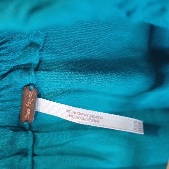 NWT Free People Oversized Color Block Teal Black 1/4 Zip Pullover Jacket - Picture 3 of 6